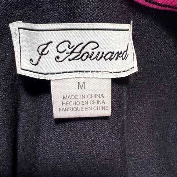 Jessica Howard Sweater Dress, Navy with Gray Pink stripes, M - Picture 4 of 12